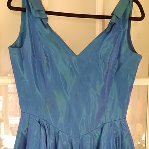 Vintage Laura Ashley tea length formal dress size 12 shimmering blue